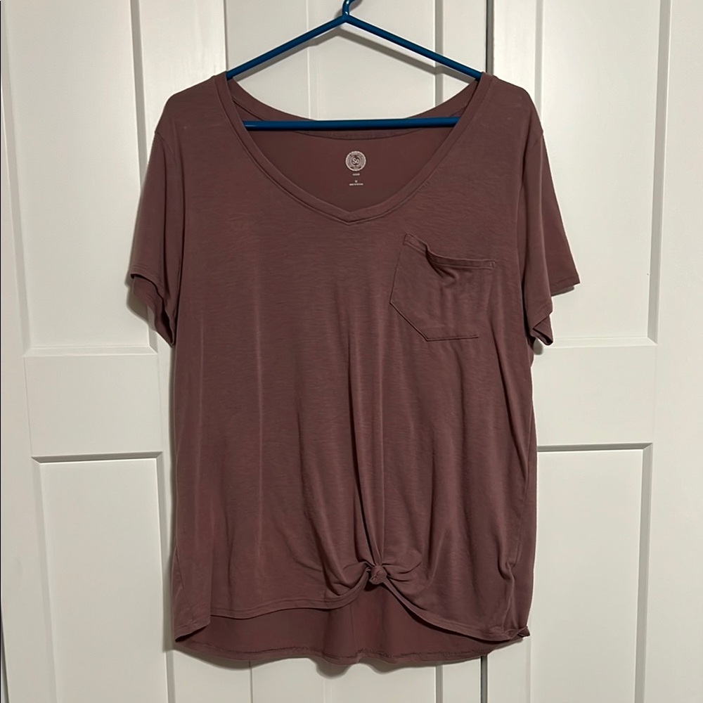 Women's Mauve Top with Pocket Detail